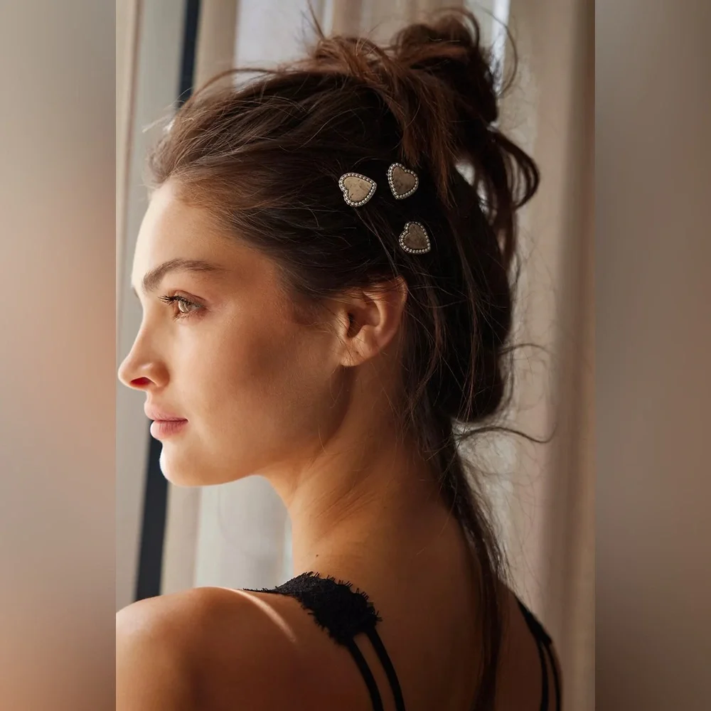 New🌟Free People-Hair Barrettes Set -Smiling Faces